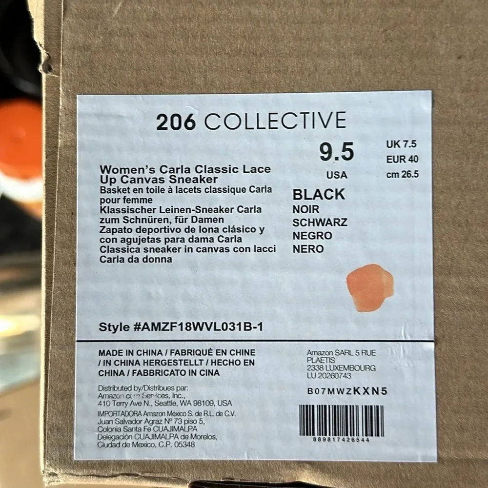 206 Collective Black Canvas Sneakers Women's Size 9.5 Casual Shoes